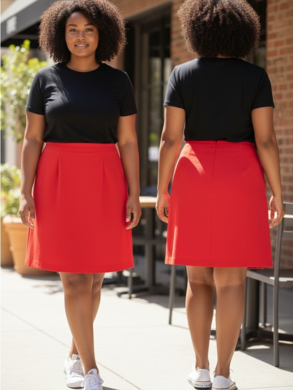 Anna Carole Women's A-Line Red Skirt - Clean Everyday Style